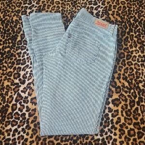 Levi Strauss 524 Super Low Rise, Striped Skinny Jean, Sz 26